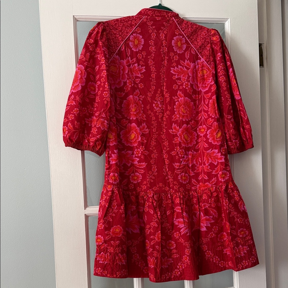 FARM Rio Floral Red Puff-Sleeve Dress NWOT - Picture 11 of 15
